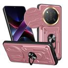 For Honor X60 Pro / X9c Sliding Camshield TPU+PC Phone Case with Card Slot(Rose Gold) - 1