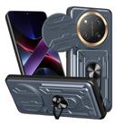 For Honor X60 Pro / X9c Sliding Camshield TPU+PC Phone Case with Card Slot(Grey) - 1