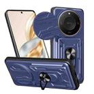 For Honor X9c Smart Sliding Camshield TPU+PC Phone Case with Card Slot(Blue) - 1