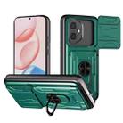 For Honor 400 Global 156.5mm Sliding Camshield TPU+PC Phone Case with Card Slot(Dark Green) - 1