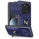 For Honor Magic7 Pro Sliding Camshield TPU+PC Phone Case with Card Slot(Blue) - 1