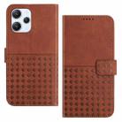 For Xiaomi Redmi 12 4G Woven Embossed RFID Blocking Leather Phone Case(Brown) - 1