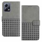 For Xiaomi Redmi Note 12 5G Woven Embossed RFID Blocking Leather Phone Case(Grey) - 1