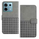 For Xiaomi Redmi Note 13 5G Woven Embossed RFID Blocking Leather Phone Case(Grey) - 1