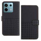 For Xiaomi Redmi Note 13 Pro 5G Woven Embossed RFID Blocking Leather Phone Case(Black) - 1