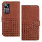 For Xiaomi 12T / 12T Pro Woven Embossed RFID Blocking Leather Phone Case(Brown) - 1