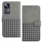 For Xiaomi 12T / 12T Pro Woven Embossed RFID Blocking Leather Phone Case(Grey) - 1