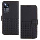 For Xiaomi 12T / 12T Pro Woven Embossed RFID Blocking Leather Phone Case(Black) - 1