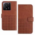 For Xiaomi 13T / 13T Pro Woven Embossed RFID Blocking Leather Phone Case(Brown) - 1