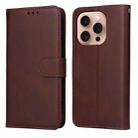 For iPhone 16 Pro Classic Calf Texture Flip Leather Phone Case(Brown) - 1