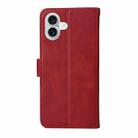 For iPhone 16 Plus Classic Calf Texture Flip Leather Phone Case(Red) - 3