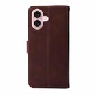 For iPhone 16 Classic Calf Texture Flip Leather Phone Case(Brown) - 3