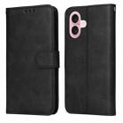 For iPhone 16 Classic Calf Texture Flip Leather Phone Case(Black) - 1