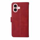 For iPhone 16 Classic Calf Texture Flip Leather Phone Case(Red) - 3