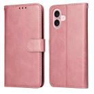 For iPhone 16 Classic Calf Texture Flip Leather Phone Case(Rose Gold) - 1