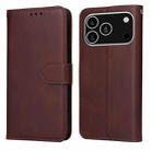 For iPhone 17 Pro Classic Calf Texture Flip Leather Phone Case(Brown) - 1