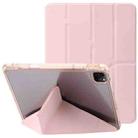 For iPad Pro 11 2024 Clear Acrylic Deformation Leather Tablet Case(Pink) - 1