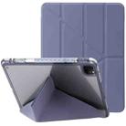 For iPad Pro 11 2024 Clear Acrylic Deformation Leather Tablet Case(Lavender Purple) - 1