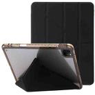 For iPad Pro 13 2024 Clear Acrylic Deformation Leather Tablet Case(Black) - 1