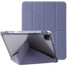 For iPad Pro 13 2024 Clear Acrylic Deformation Leather Tablet Case(Lavender Purple) - 1