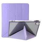 For iPad Pro 13 2024 Clear Acrylic Deformation Leather Tablet Case(Purple) - 1