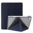 For iPad Pro 13 2024 Clear Acrylic Deformation Leather Tablet Case(Dark Blue) - 1