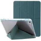 For iPad Air 13 2024 Clear Acrylic Deformation Leather Tablet Case(Dark Green) - 1