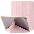 For iPad Air 13 2024 Clear Acrylic Deformation Leather Tablet Case(Pink) - 1