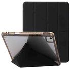 For iPad Air 11 2024 Clear Acrylic Deformation Leather Tablet Case(Black) - 1