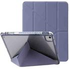 For iPad Air 11 2024 Clear Acrylic Deformation Leather Tablet Case(Lavender Purple) - 1