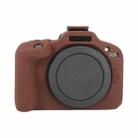 For Canon EOS R100 Litchi Texture Soft Silicone Protective Case(Coffee) - 1