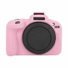 For Canon EOS R100 Litchi Texture Soft Silicone Protective Case(Pink) - 1