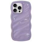 For iPhone 15 Pro Max Solid Color Waves PC Hybrid TPU Phone Case(Purple) - 1