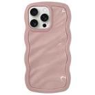 For iPhone 15 Pro Solid Color Waves PC Hybrid TPU Phone Case(Pink) - 1