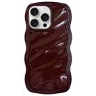 For iPhone 15 Pro Solid Color Waves PC Hybrid TPU Phone Case(Wine Red) - 1