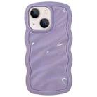 For iPhone 13 Solid Color Waves PC Hybrid TPU Phone Case(Purple) - 1