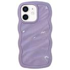 For iPhone 12 Solid Color Waves PC Hybrid TPU Phone Case(Purple) - 1