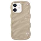 For iPhone 12 Solid Color Waves PC Hybrid TPU Phone Case(Beige) - 1