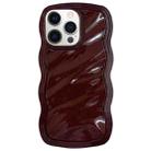 For iPhone 12 Pro Max Solid Color Waves PC Hybrid TPU Phone Case(Wine Red) - 1