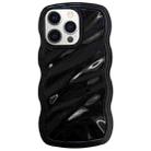 For iPhone 12 Pro Max Solid Color Waves PC Hybrid TPU Phone Case(Black) - 1