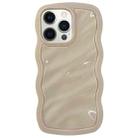 For iPhone 12 Pro Solid Color Waves PC Hybrid TPU Phone Case(Beige) - 1