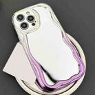 For iPhone 15 Pro Max Gradient Wave Mirror TPU Phone Case(Light Purple) - 1