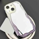 For iPhone 15 Gradient Wave Mirror TPU Phone Case(Blue Purple) - 1