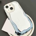 For iPhone 15 Gradient Wave Mirror TPU Phone Case(Blue) - 1