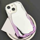 For iPhone 15 Gradient Wave Mirror TPU Phone Case(Light Purple) - 1