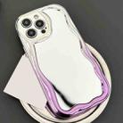 For iPhone 14 Pro Max Gradient Wave Mirror TPU Phone Case(Light Purple) - 1