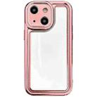 For iPhone 14 Plus Electroplating Mirror TPU Phone Case(Pink) - 1