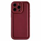 For iPhone 15 Pro Max Frosted Leather Texture TPU Phone Case(Wine Red) - 1