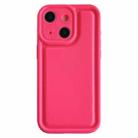 For iPhone 15 Plus Frosted Leather Texture TPU Phone Case(Rose Red) - 1