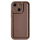 For iPhone 15 Frosted Leather Texture TPU Phone Case(Coffee) - 1